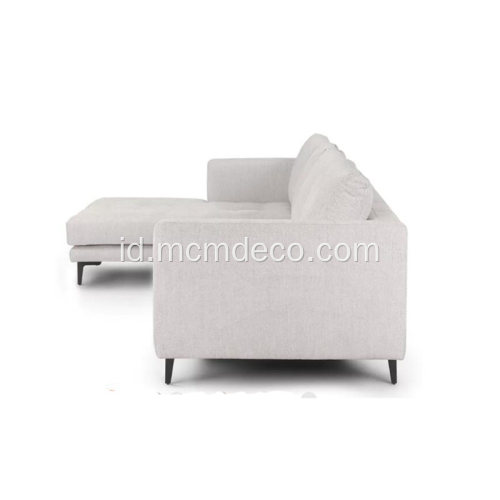 Parker White Coconut Fabric Sectional Sofa Kiri